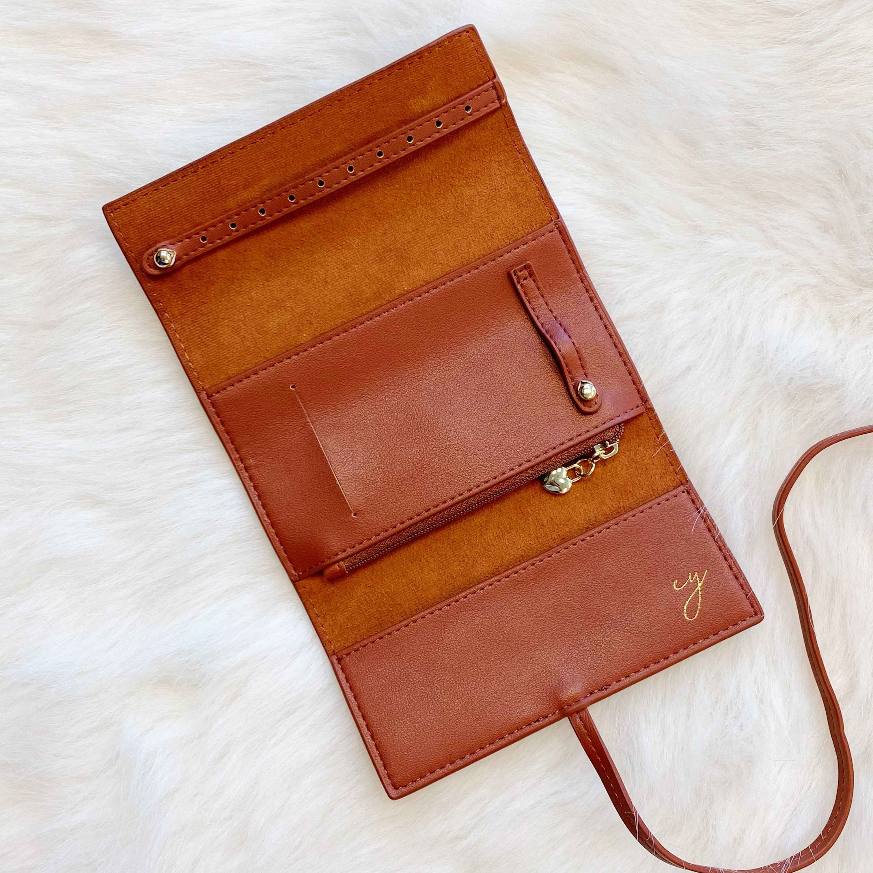 Always With Me Vegan Leather Jewelry Roll Travel Organizer